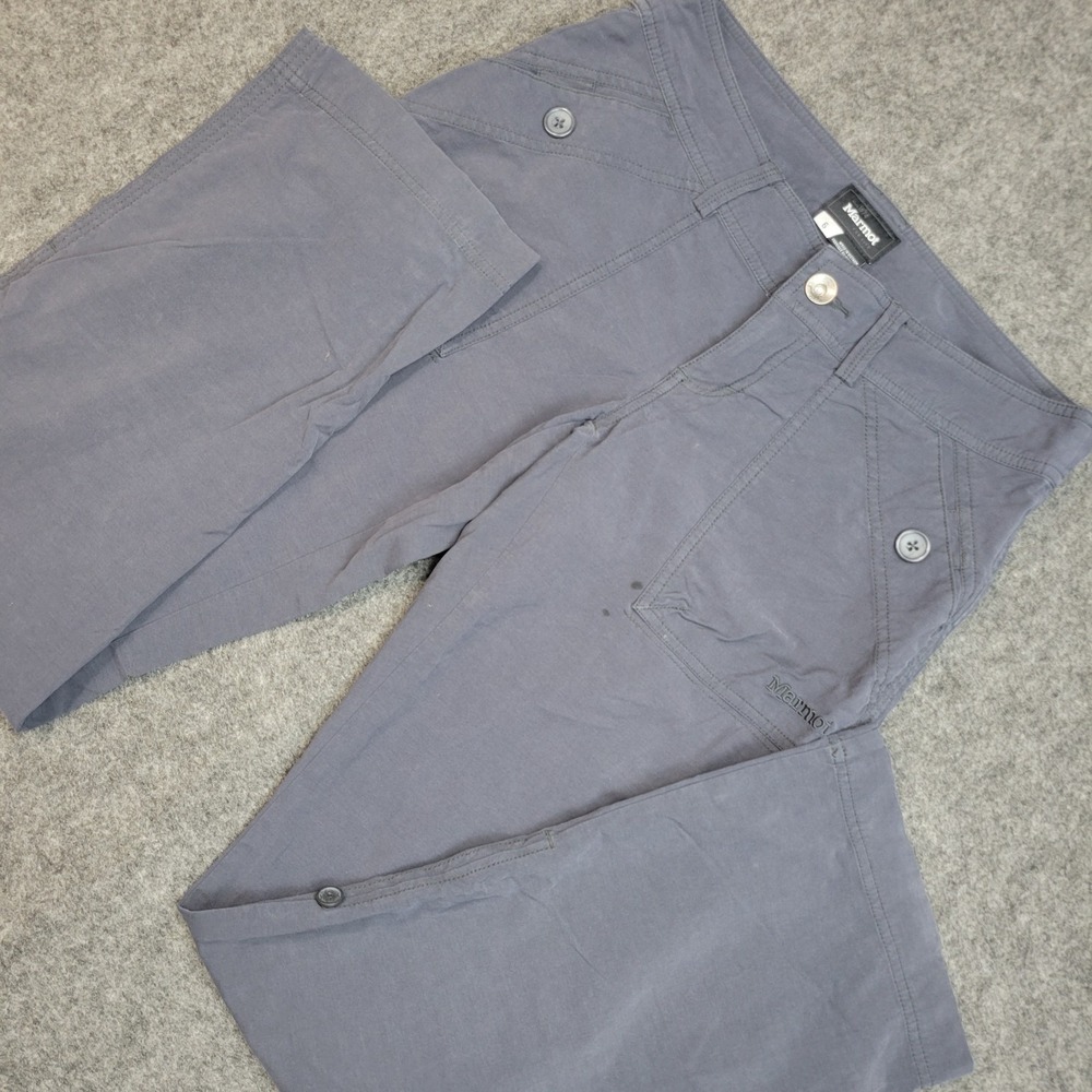 Marmot Pants Womens 6 Charcoal Convertible Roll Up Hiking Outdoor Straight Leg